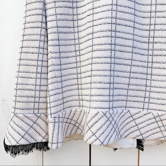 St. John Collection Santana Women’s Blazer Cream White Black Knit Textured Tweed - Picture 9 of 12